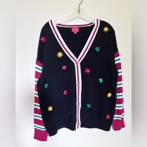 Joyland Black Cardigan with Colorful Accents